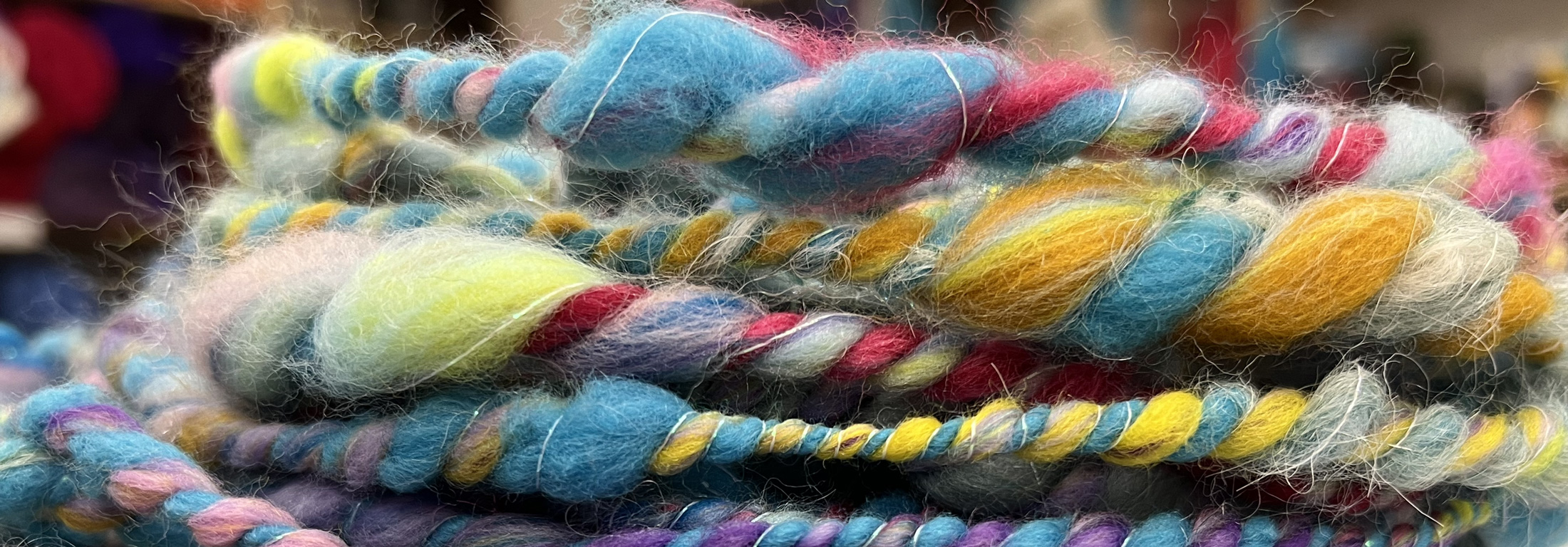 whorls of colourful yarn