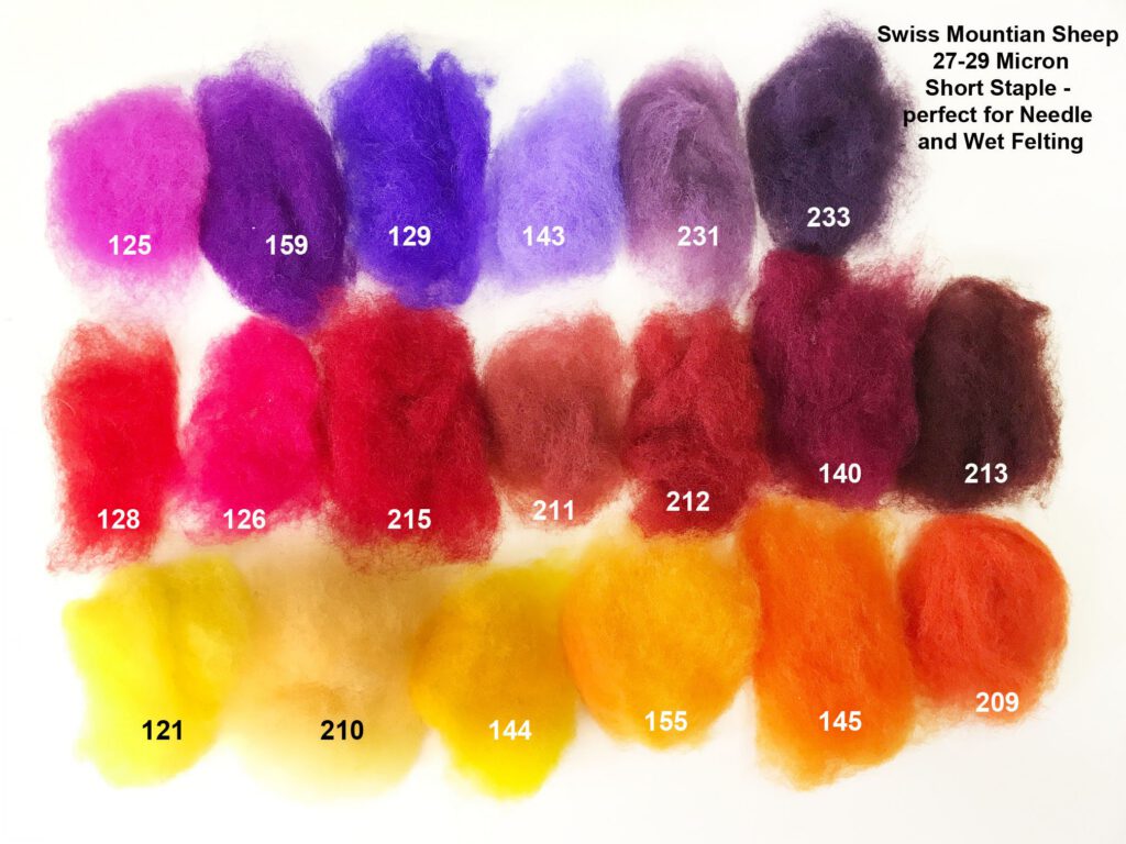 Swiss Mountain Sheep - Dyed Batt - Bergschaf - Valois - 27 micron