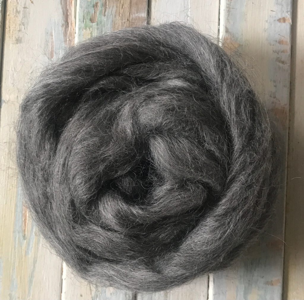 Gotland Wool Roving – 100% Natural, Coarse 31 Micron, Variegated Grey – Great for Spinning, Weaving, and Felting, Roving 100 grams (3.5oz)