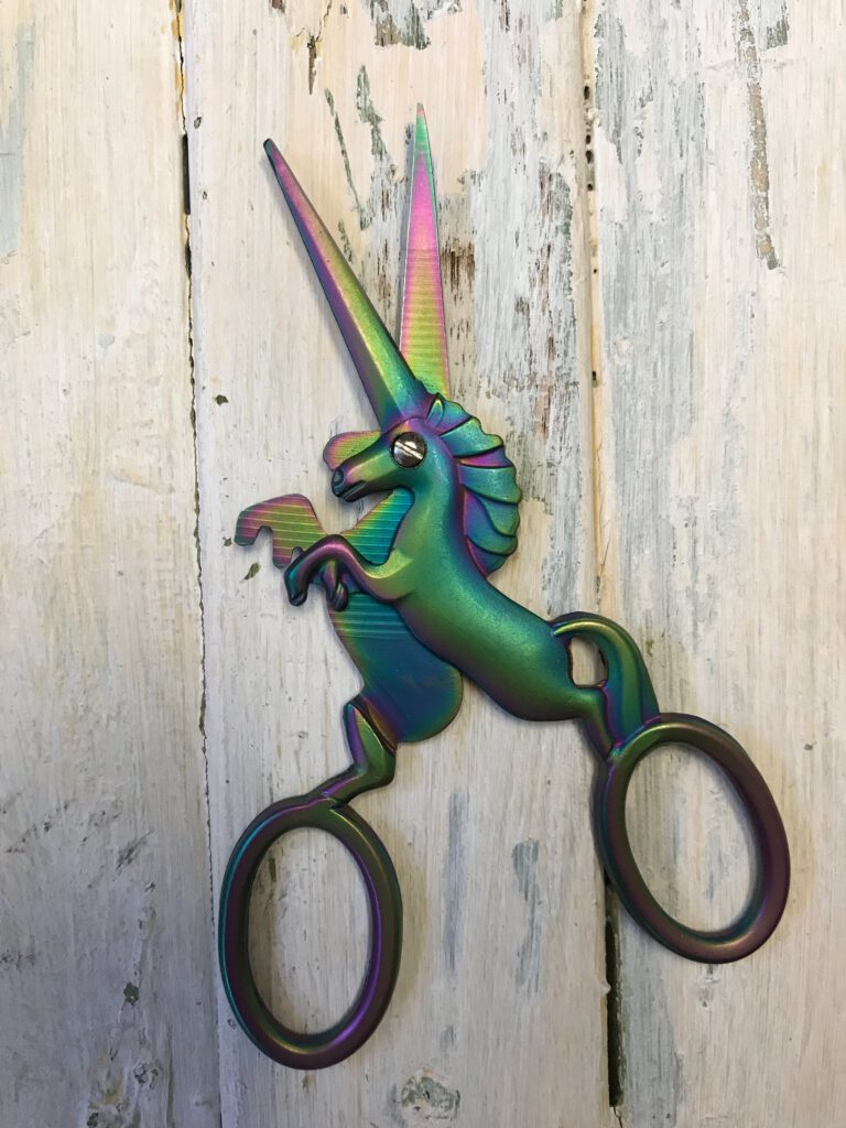 Irridescent Unicorn Scissors, Embroidery Scissors, Stainless Steel