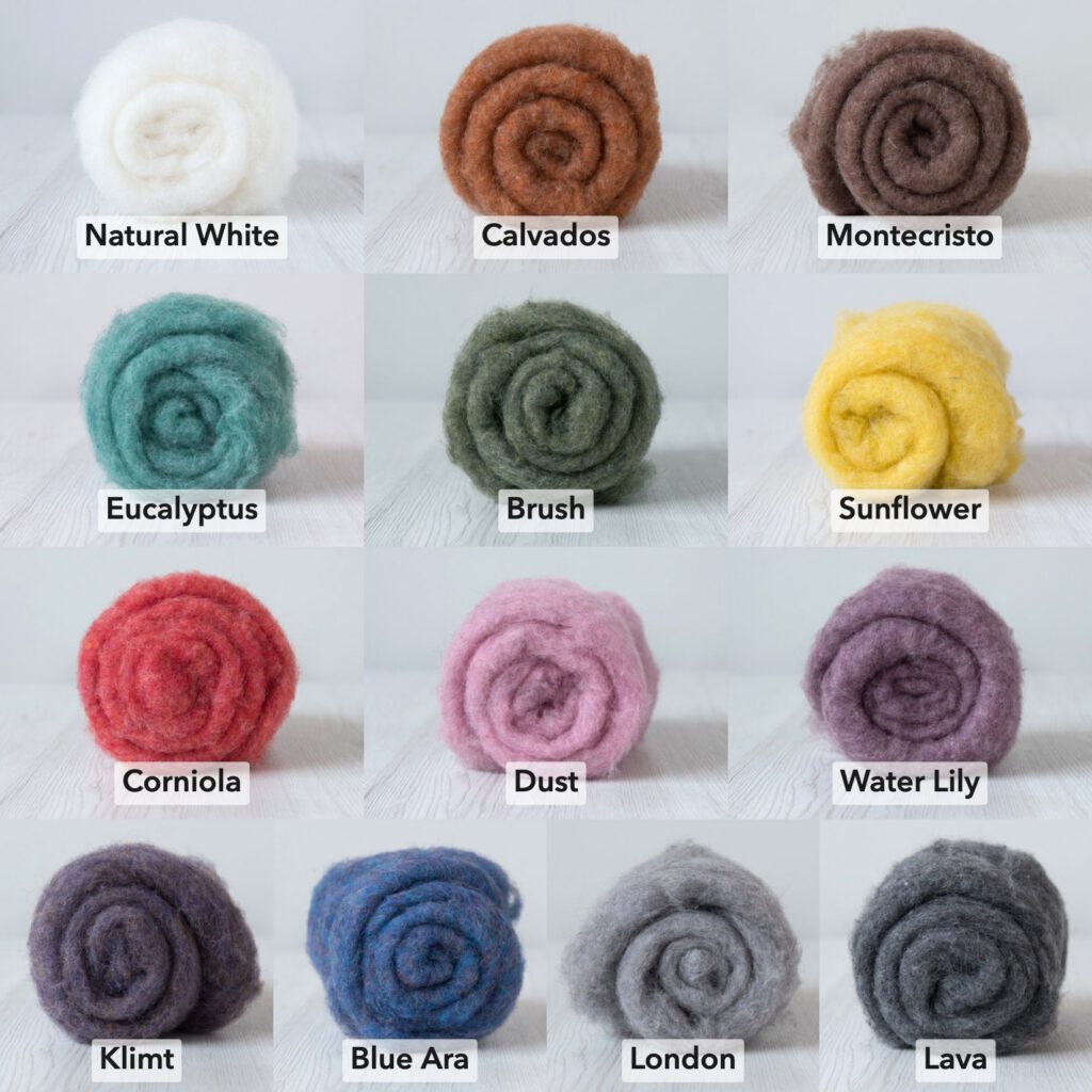Maori/Bergschaf Batt - Needle Felting/Wet Felting - 50g (1.75oz) - Short Staple Fibre