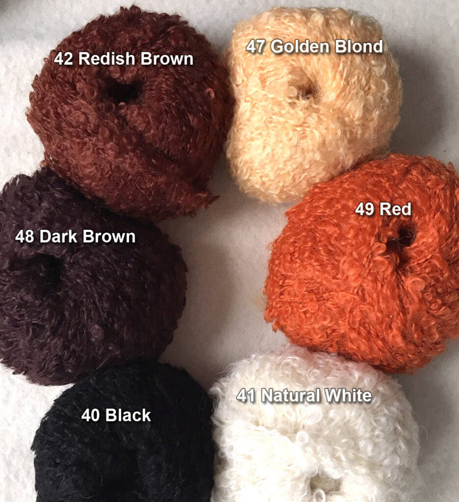 Mohair Bouclé for Waldorf Doll Hair, Natural Cloth Doll, Natural Crafting – 100 grams (3.5oz)