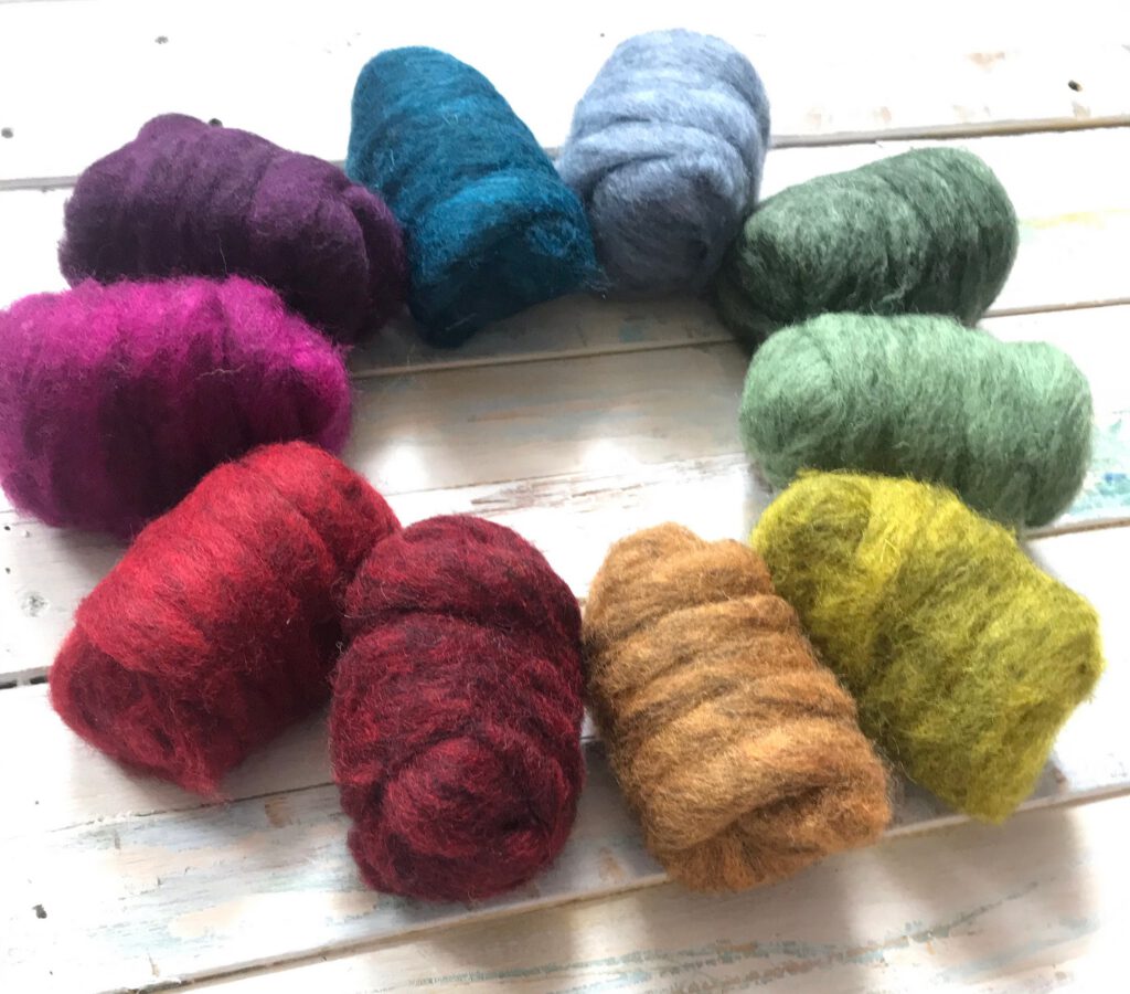 Corriedale Batt Sliver - 29/30 Micron - Color Pack