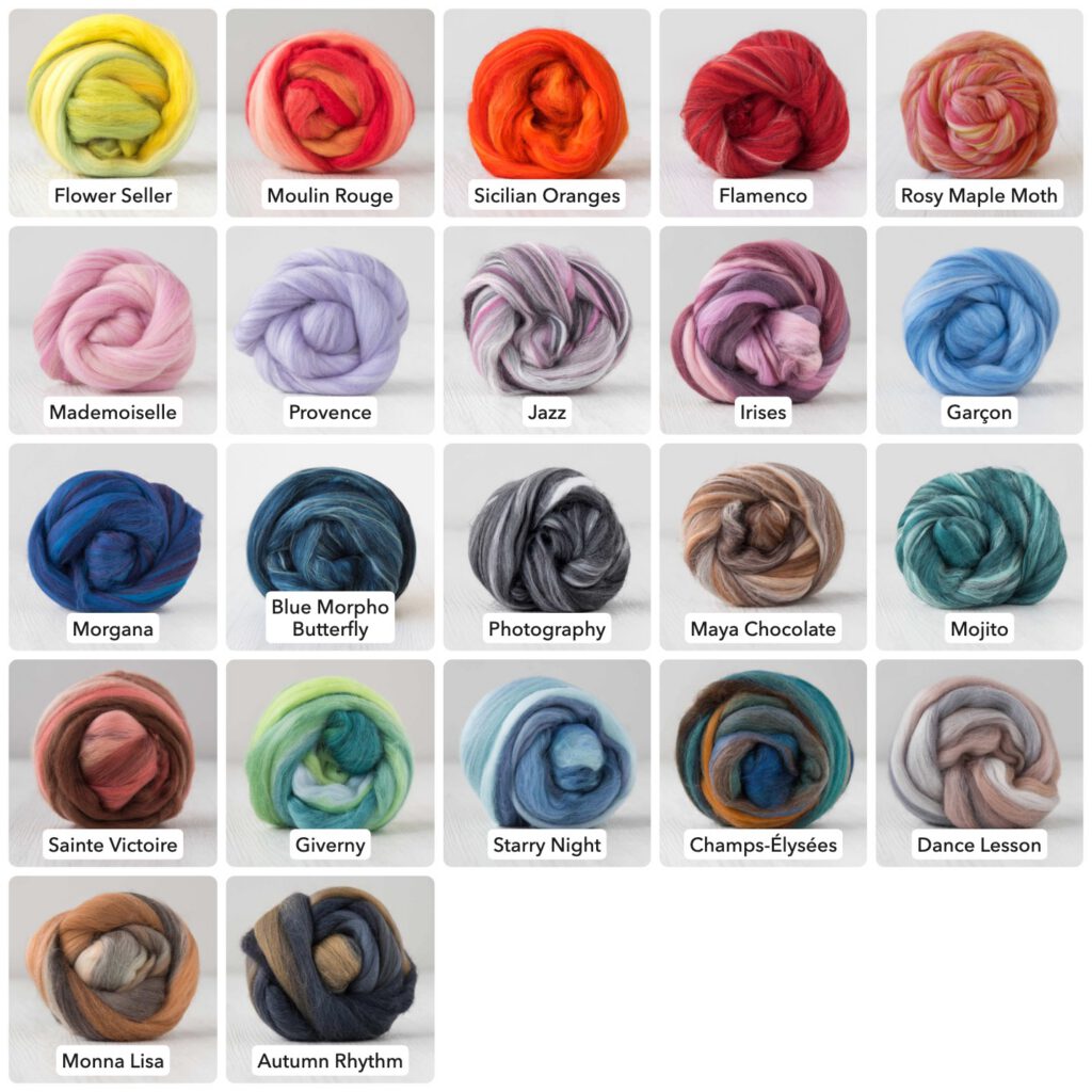 Mixed Colour Roving - 18/19 Micron Roving - 50 grams (1.75oz)