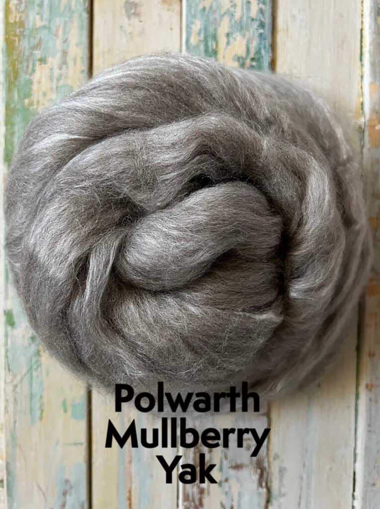 Polwarth/Mulberry Silk/Yak Roving 50g (1.75oz) - Luxury Mix