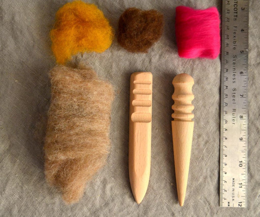 Wooden Felting Tool for Small Areas - Set of 2