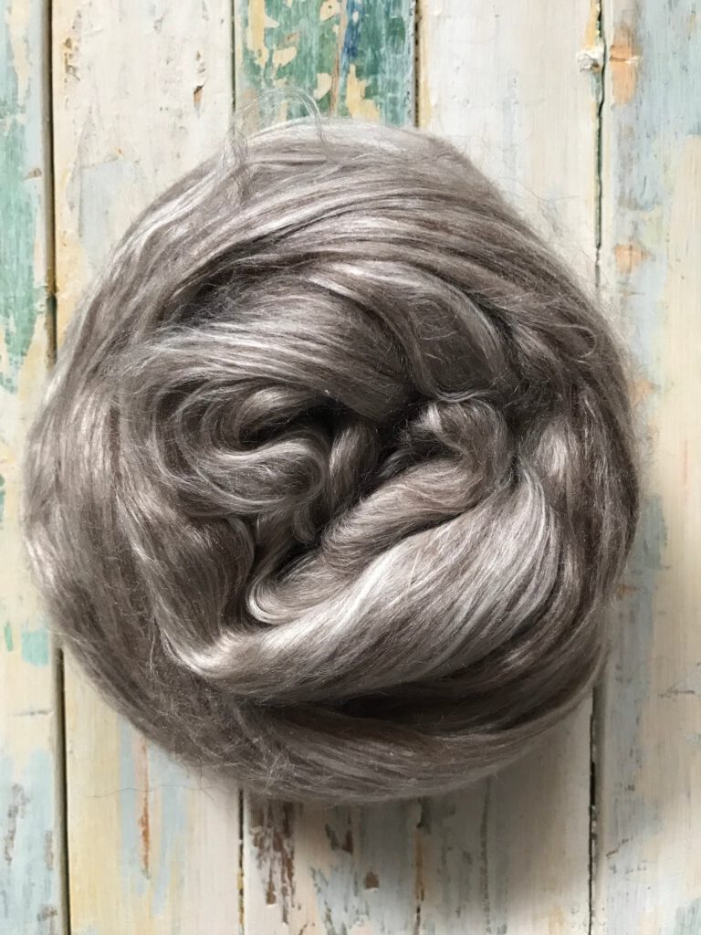 Yak/Mulberry Silk Roving 50g (1.75oz) - Wet Felting, Needle Felting, Spinning, Weaving, Luxury Mix