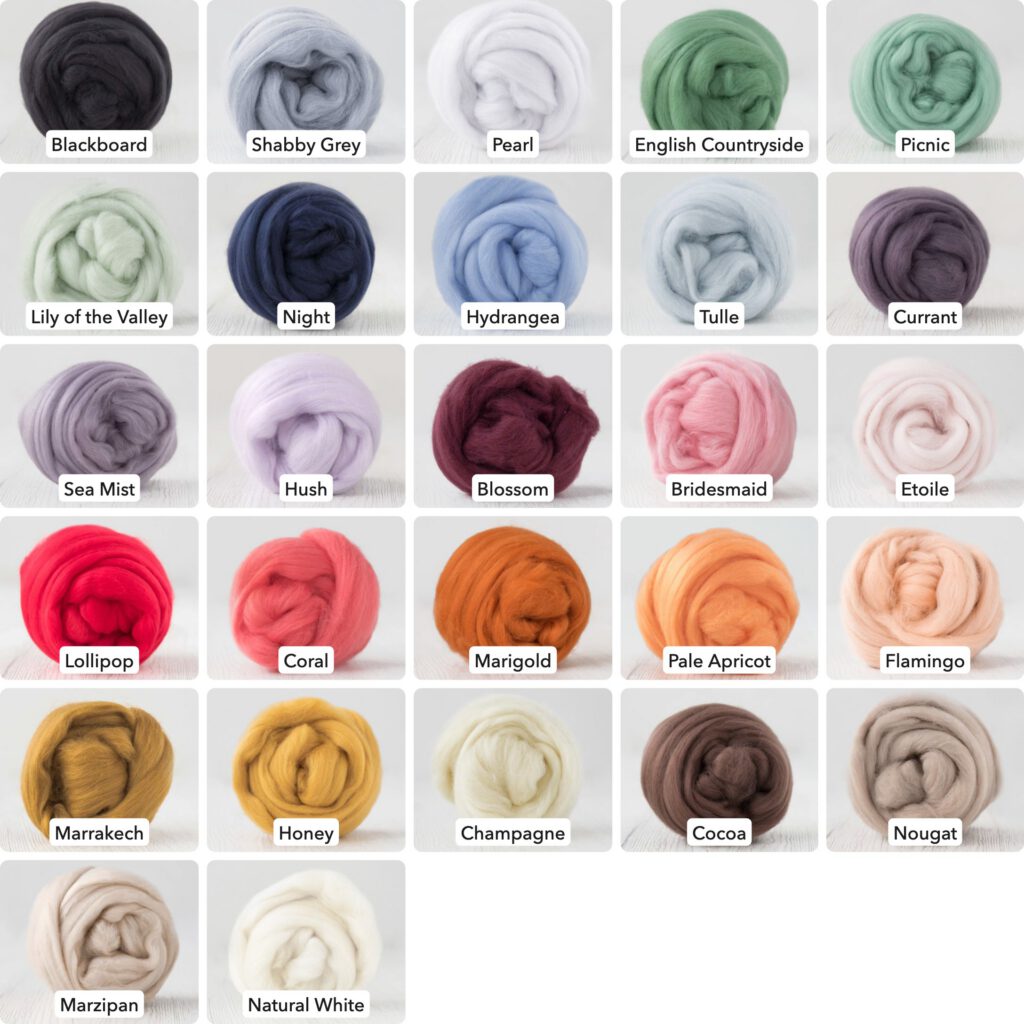 16 Micron Merino Wool Roving (Top), 50g (1.76 oz). For Wet Felting, Nuno Felting, Needle Felting, Spinning, etc.