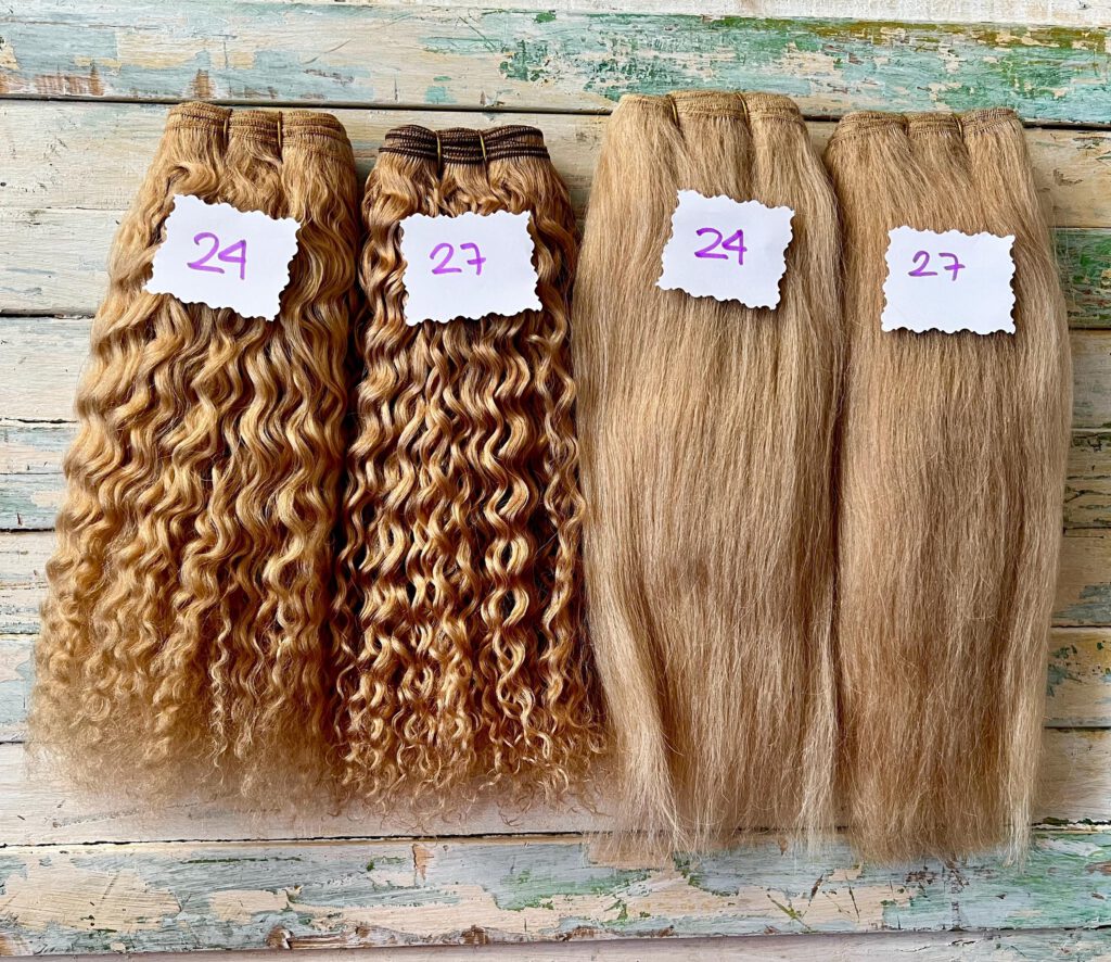 Camel Weft - Soft natural Camel Fibre - 24 Curly, 24 Straight, 27 Curly, 27 Straight - Waldorf doll hair