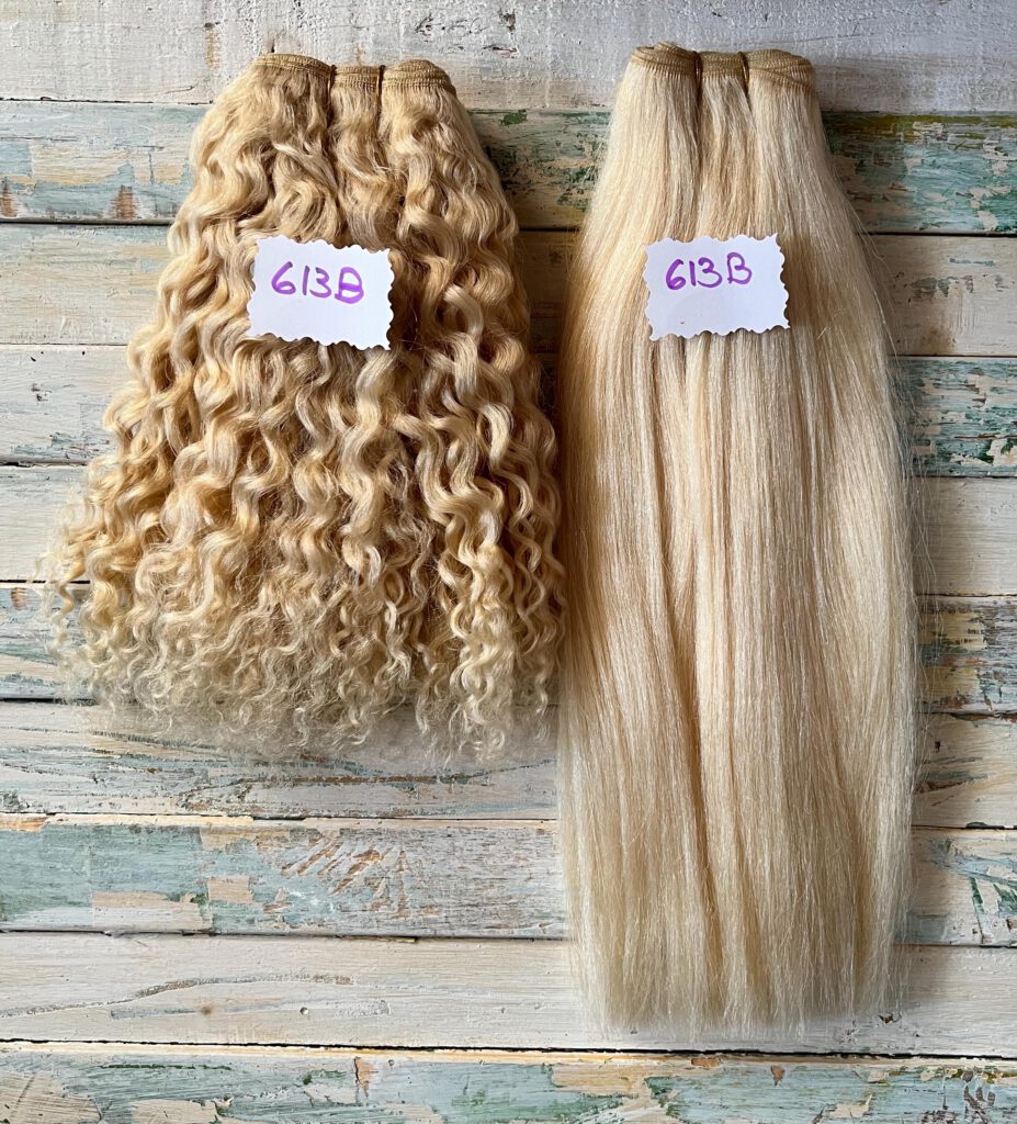 Camel Weft - Soft natural Camel Fibre - 613B Curly, 613B Straight - Waldorf doll hair