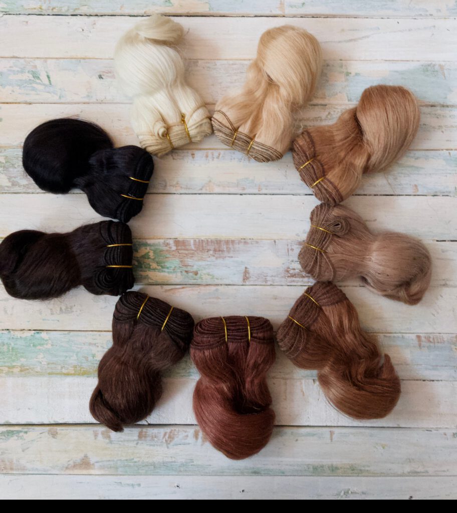 Loose Wave Natural Mohair Weft - Waldorf doll hair - Coarse natural mohair