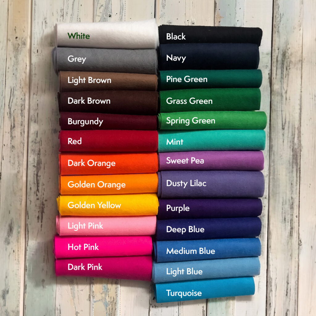 Yardage Pure Wool Felt by .25m length increments - full width, continuous length